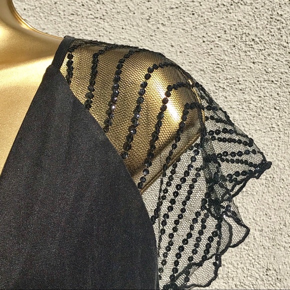 Sexy Black w/Lacy Sequence short sleeves! - Picture 5 of 8